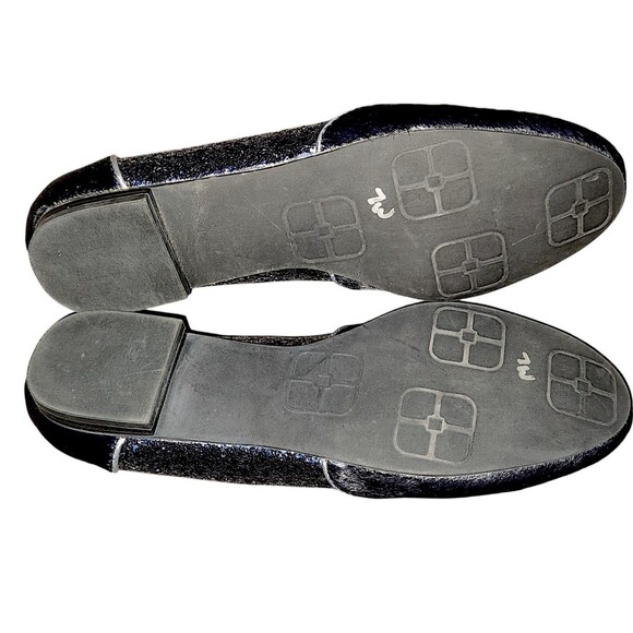 IMAN BLUE CALF HAIR & BLUE GLITTER SLIP ON LOAFER LEATHER SHOES SIZE 7.5M - NEW - Picture 6 of 6